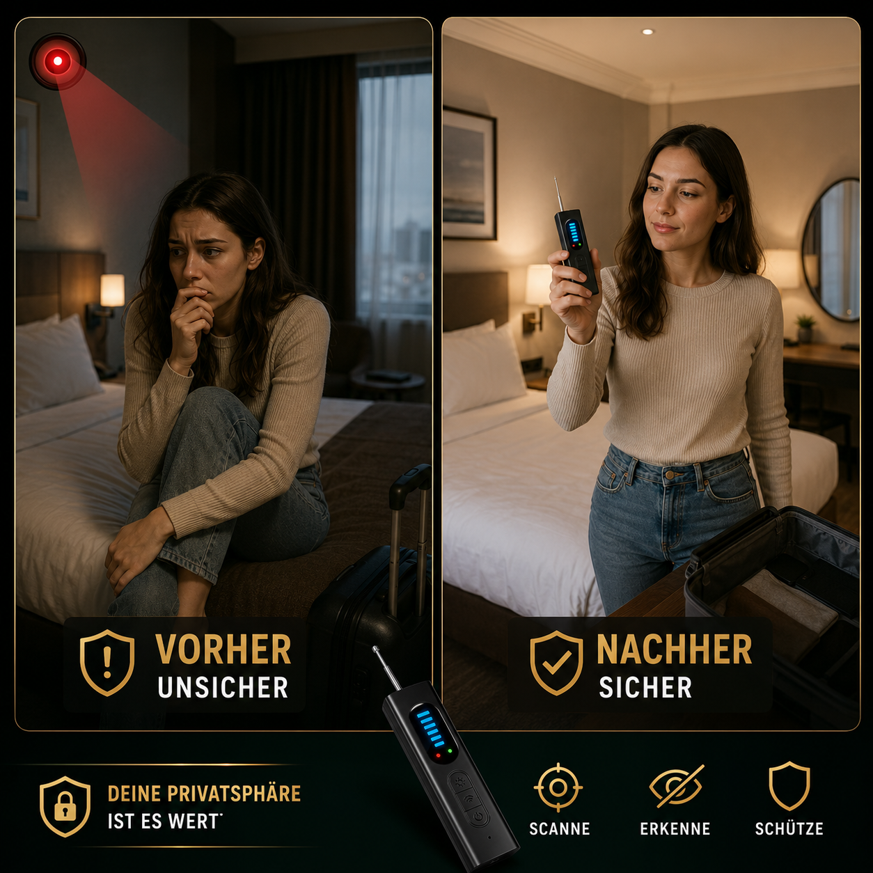 SafeScan™ – Kamera- & Wanzendetektor